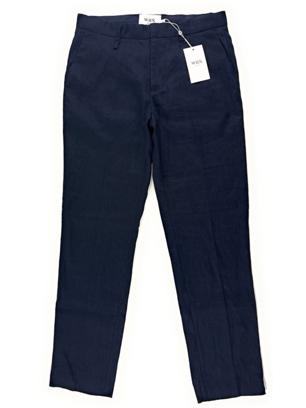 Wax London Mens Alp Linen Smart Trouser Size 32x32 Navy Slim Fit Pant